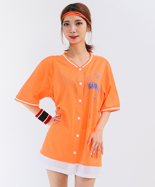 Unique 977 매쉬 베이스볼남방 1탄 (형광)