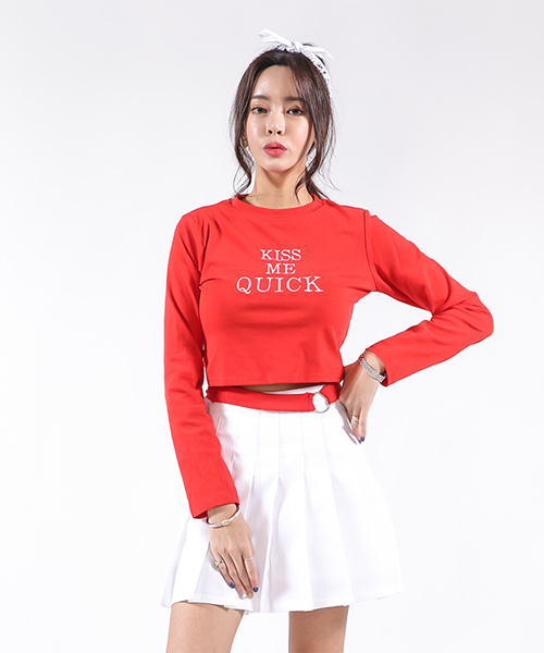 Unique 962 키스미 링절개 크롭티
