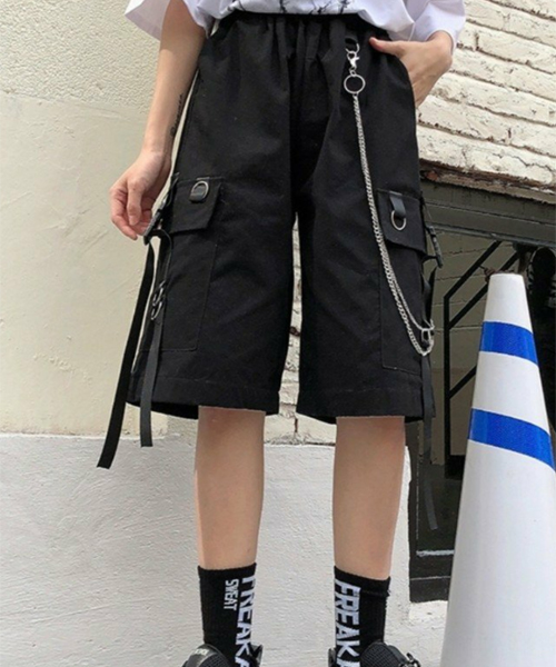 Unique 712 체인 포켓반바지~