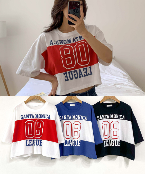 Unique1474 모니카 배색크롭~