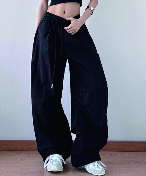 Unique1499 쿨와이드 힙합 스트링팬츠