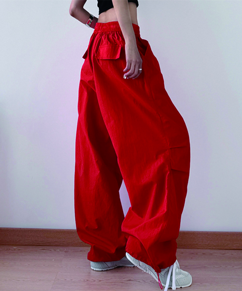 Unique1499 쿨와이드 힙합 스트링팬츠