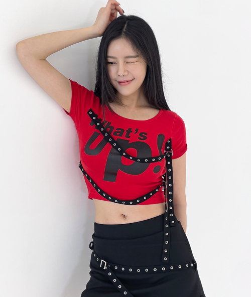 Unique1502 업버클 크롭반팔~