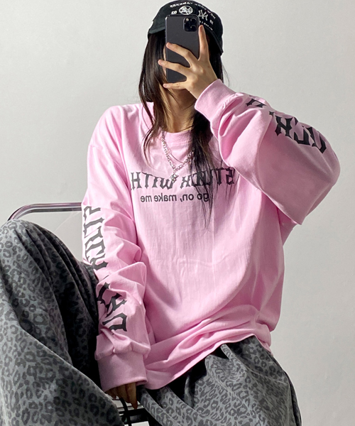 Unique1511 스턱 오버핏 레터링긴팔티~