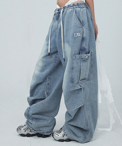 Unique1520 스트리트 워싱 카고팬츠~