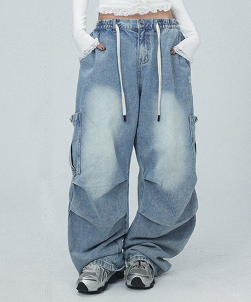 Unique1520 스트리트 워싱 카고팬츠~