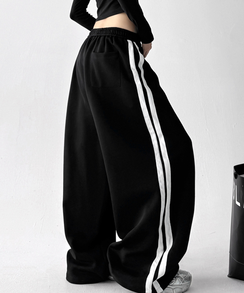 Unique1543 투라인 심플 스트링팬츠~