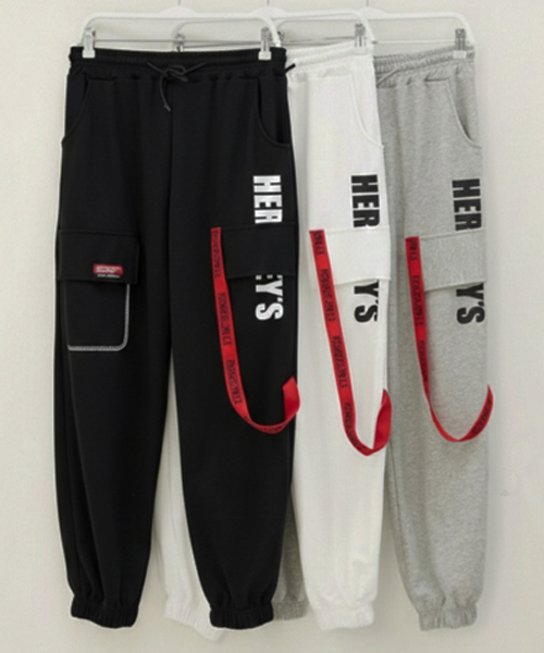 Unique1552 허쉬 끈 조거팬츠~